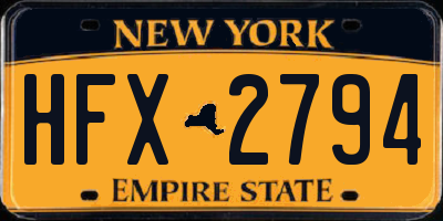 NY license plate HFX2794