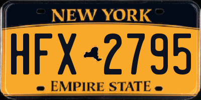 NY license plate HFX2795