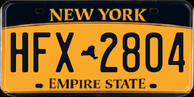 NY license plate HFX2804
