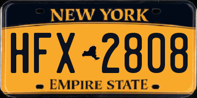 NY license plate HFX2808