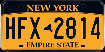 NY license plate HFX2814