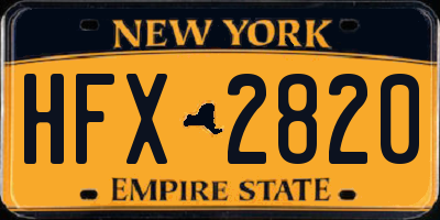NY license plate HFX2820