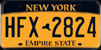 NY license plate HFX2824