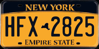NY license plate HFX2825