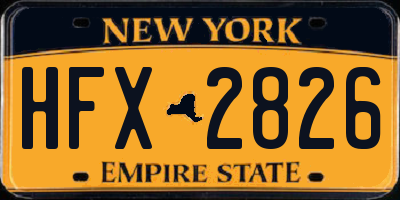 NY license plate HFX2826