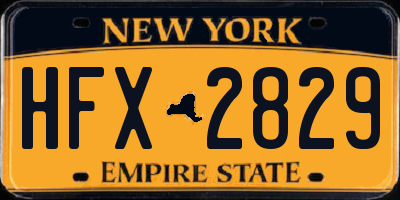 NY license plate HFX2829