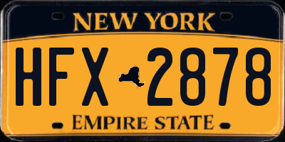 NY license plate HFX2878