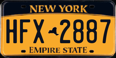 NY license plate HFX2887