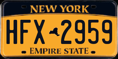 NY license plate HFX2959