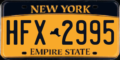 NY license plate HFX2995