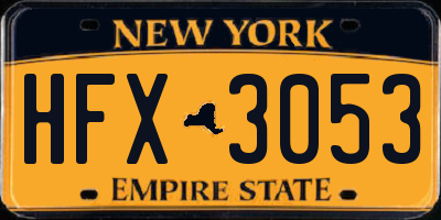 NY license plate HFX3053