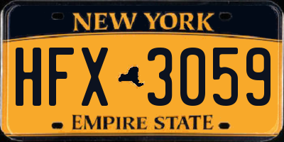 NY license plate HFX3059