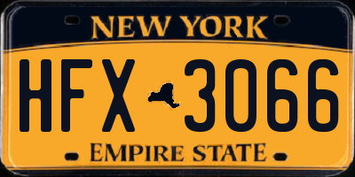 NY license plate HFX3066