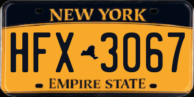 NY license plate HFX3067
