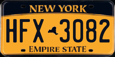 NY license plate HFX3082