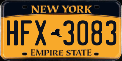 NY license plate HFX3083