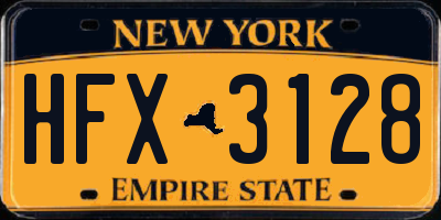 NY license plate HFX3128