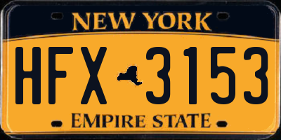 NY license plate HFX3153