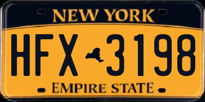 NY license plate HFX3198