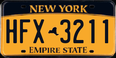 NY license plate HFX3211