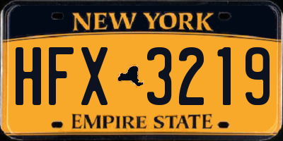 NY license plate HFX3219