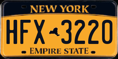NY license plate HFX3220