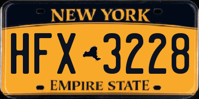 NY license plate HFX3228