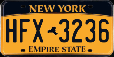 NY license plate HFX3236