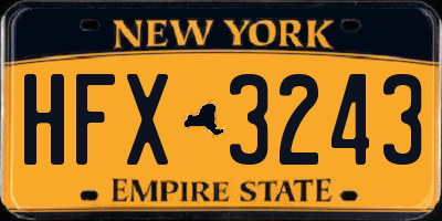 NY license plate HFX3243