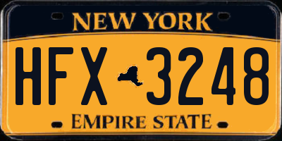 NY license plate HFX3248