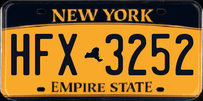 NY license plate HFX3252