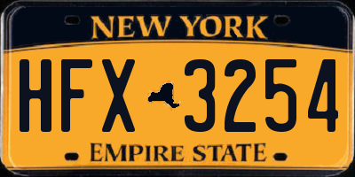 NY license plate HFX3254