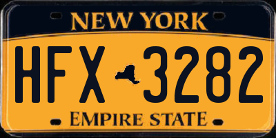 NY license plate HFX3282