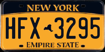NY license plate HFX3295