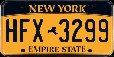 NY license plate HFX3299