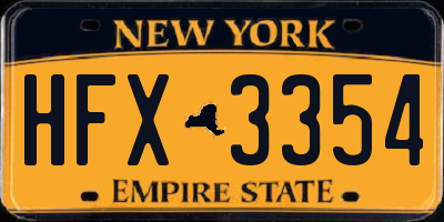 NY license plate HFX3354