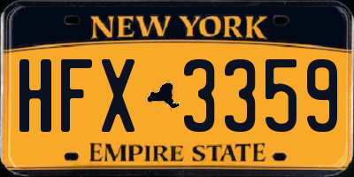 NY license plate HFX3359