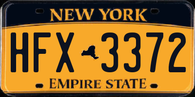 NY license plate HFX3372