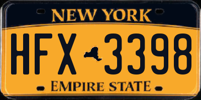 NY license plate HFX3398