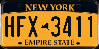 NY license plate HFX3411