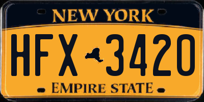 NY license plate HFX3420