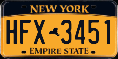 NY license plate HFX3451