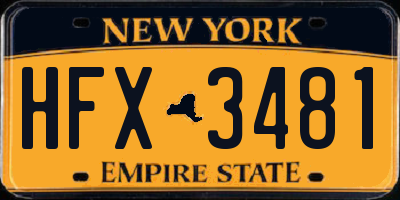 NY license plate HFX3481