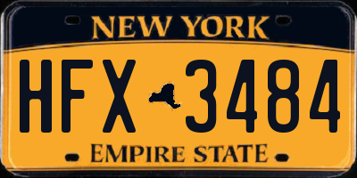NY license plate HFX3484