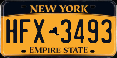 NY license plate HFX3493