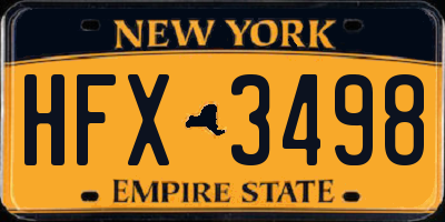 NY license plate HFX3498
