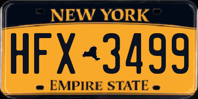NY license plate HFX3499