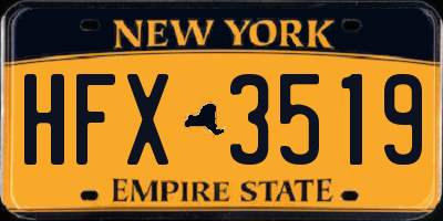 NY license plate HFX3519