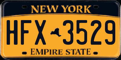 NY license plate HFX3529