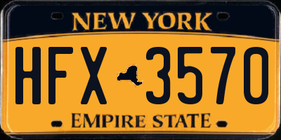 NY license plate HFX3570